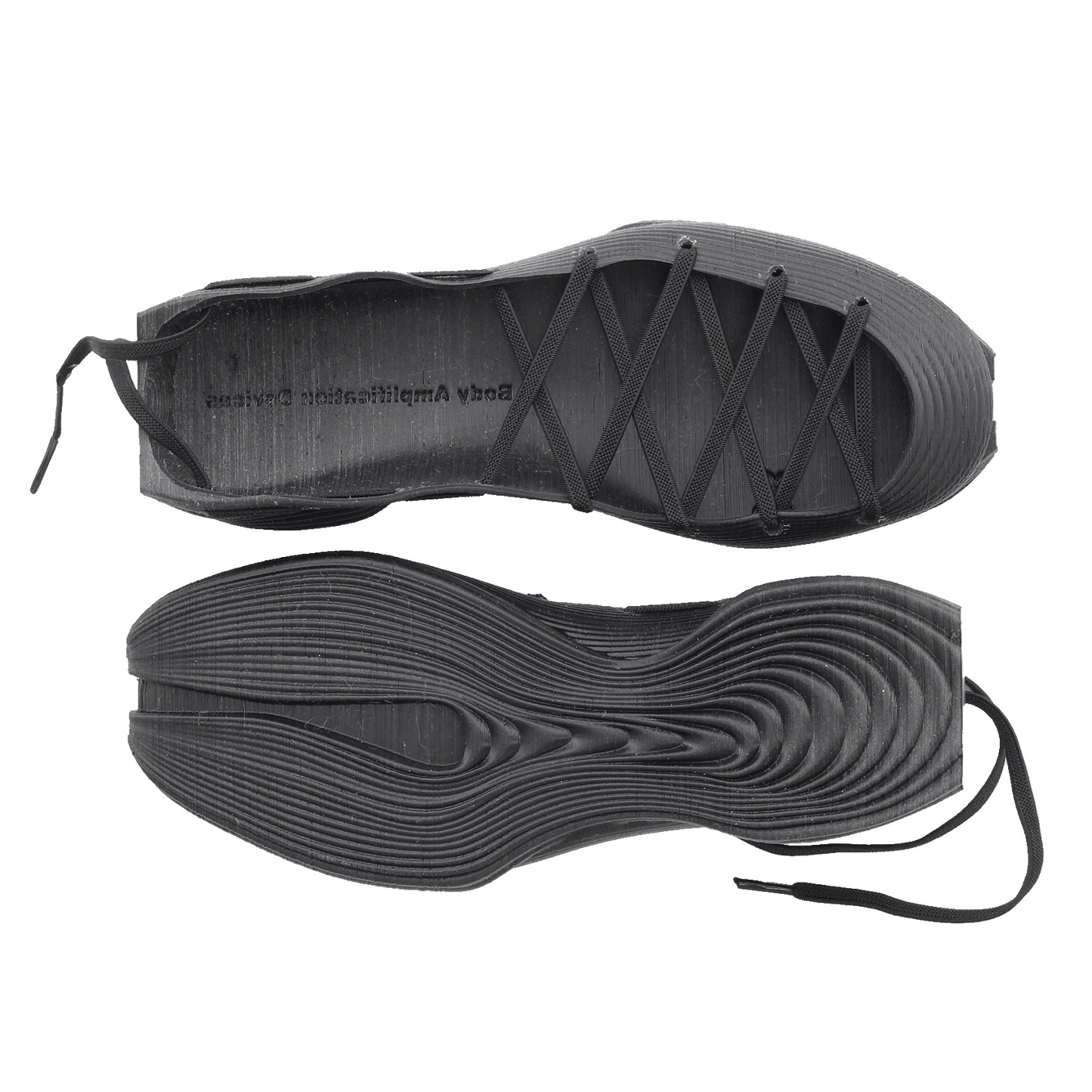 Laced Rubber Runners, Black