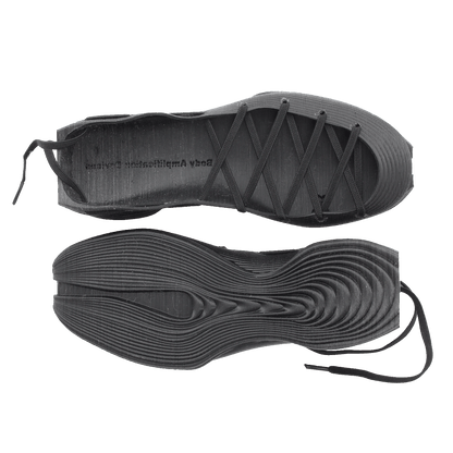 Laced Rubber Runners, Black