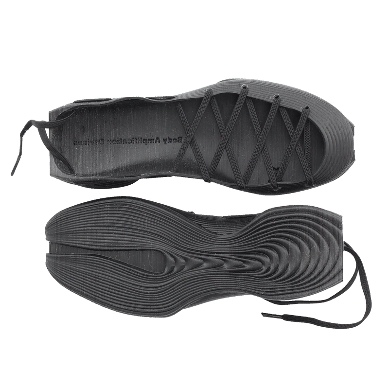 Laced Rubber Runners, Black