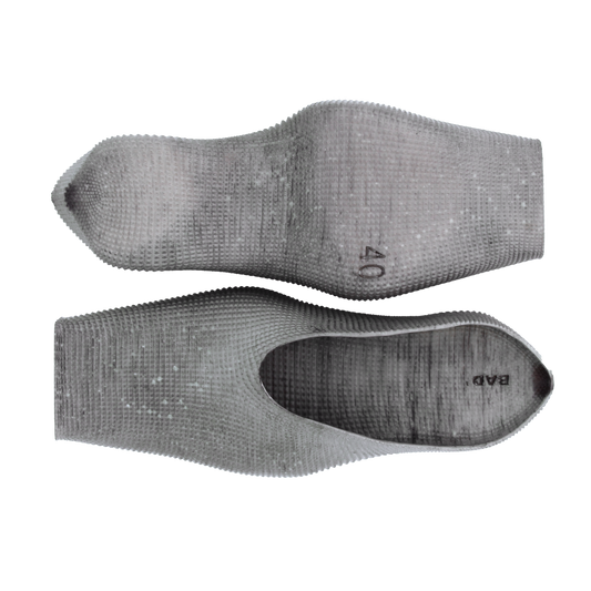 Heeled Square Toe Rubber Mules - Concrete