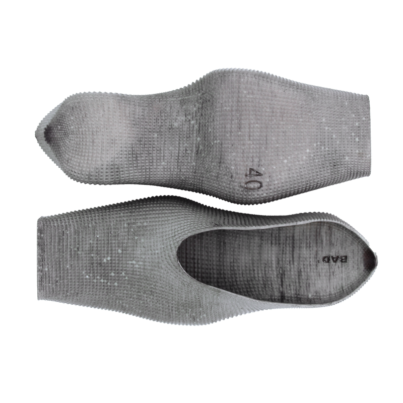 Heeled Square Toe Rubber Mules - Concrete