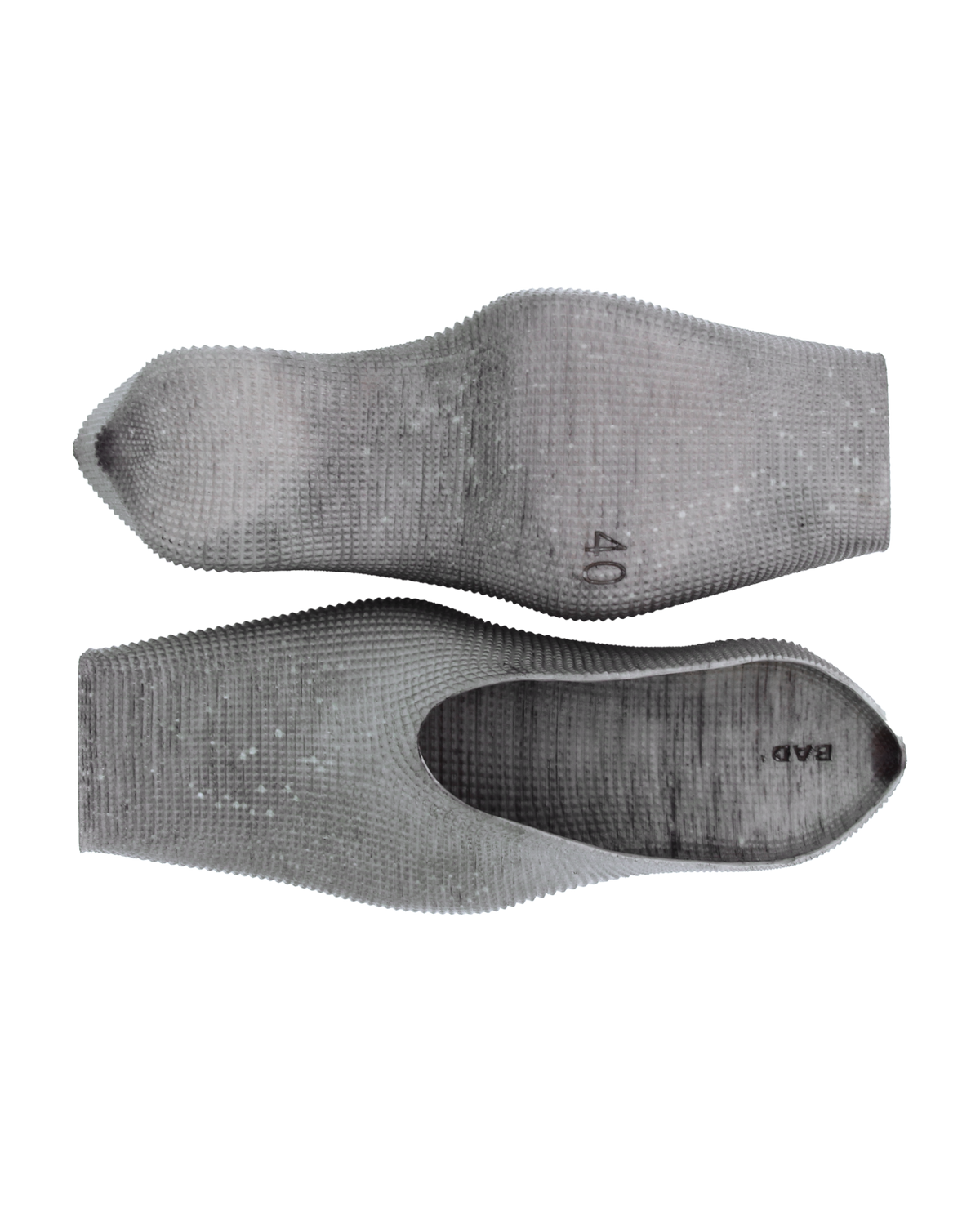 Heeled Square Toe Rubber Mules - Concrete