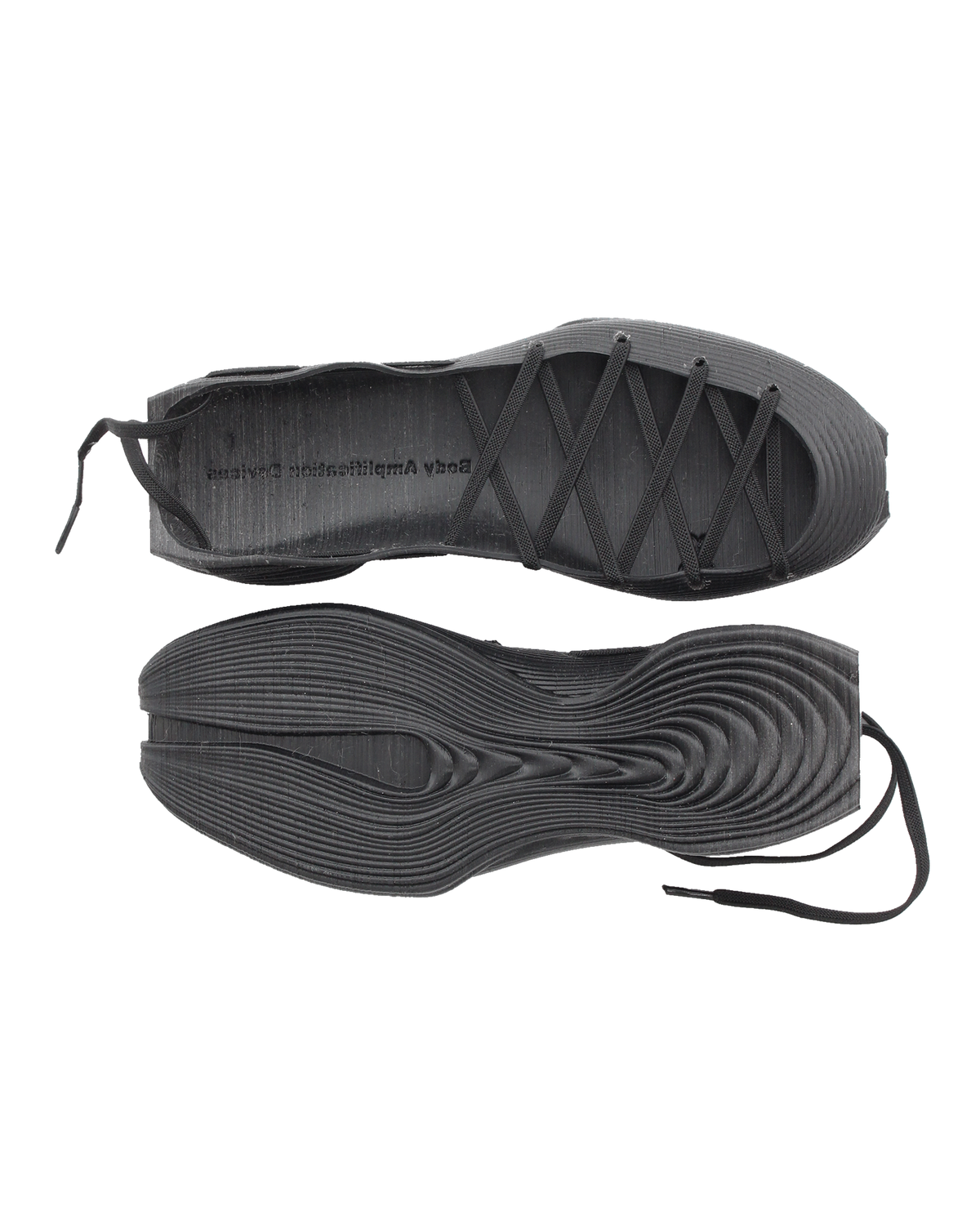 Laced Rubber Runners, Black