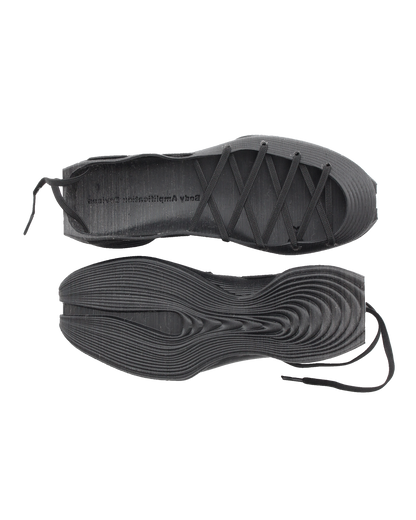 Laced Rubber Runners, Black