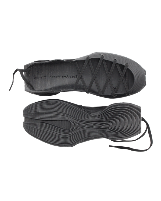 Laced Rubber Runners, Black