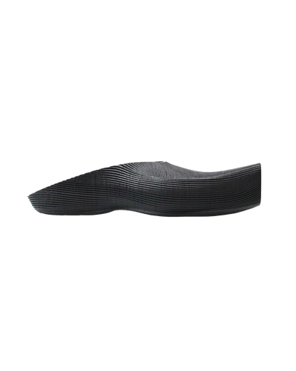 Square Toe Rubber Mules, Black